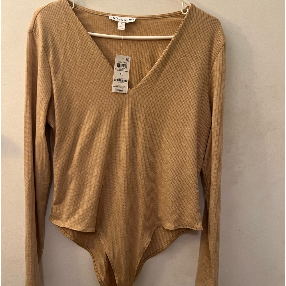 And Now This Ribbed Body Suit XL Metallic